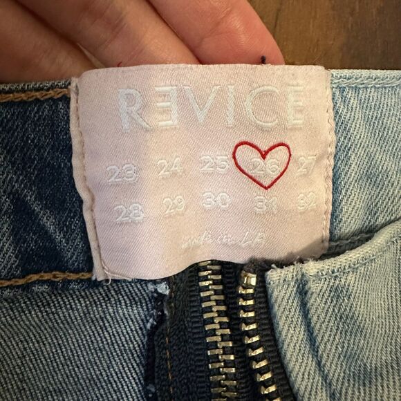 REVICE Yin Yang Crop Jeans High Rise Zip-Around in Tokyo Wash Blue - Picture 12 of 16